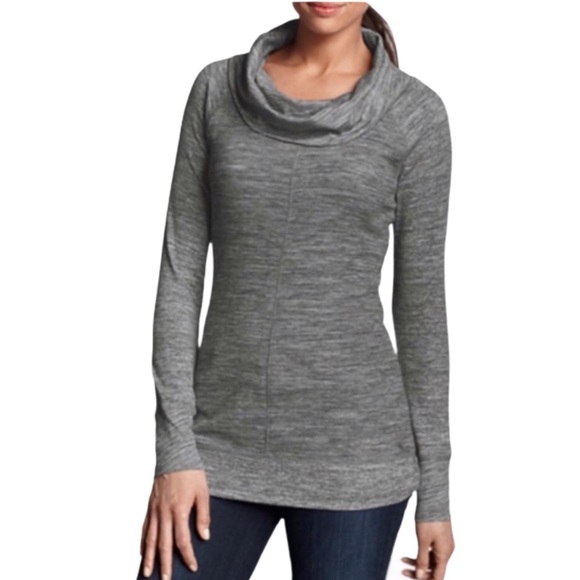 EDDIE BAUER Stine's Grey Waffle Cowl Neck Tunic Size Extra Small - Picture 10 of 10